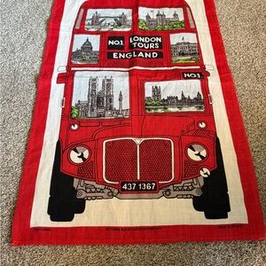 Vintage Red London Tour Bus Tea Towel